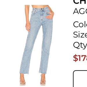 Agolde Merit High Rise Jeans - Light Blue